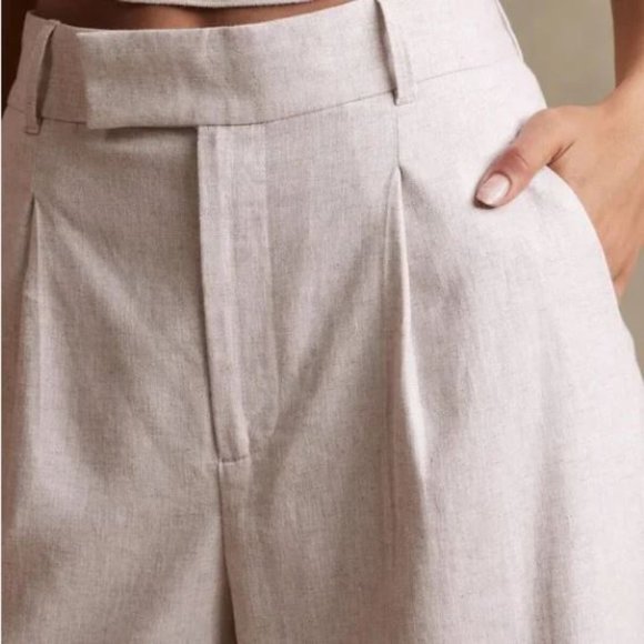 Banana Republic Black Wide-Leg Y2K Linen High-Rise Plus Size 18 Pants MSRP $100 - Picture 5 of 5